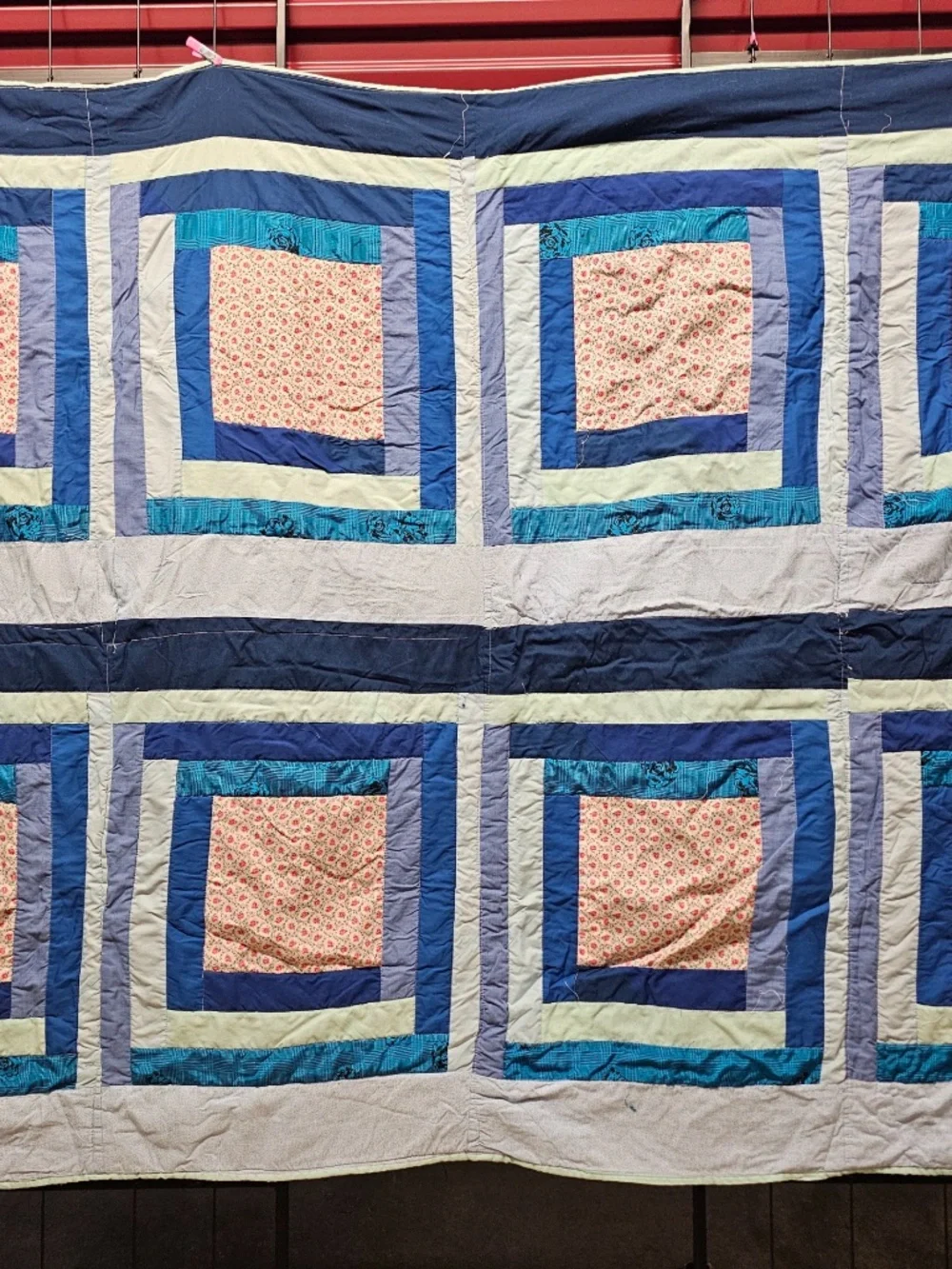 Striking Geometric Handmade Quilt